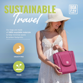 Medium Collapsible Hanging Toiletry Bag - Cerise Pink